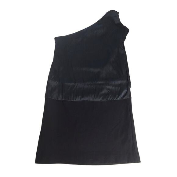 Theory Sharin black silk one shoulder dress women's Size 4 Quiet Luxury matrix - Picture 4 of 10